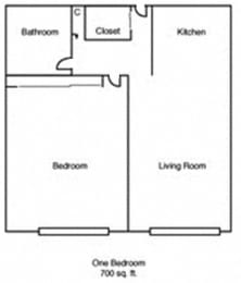 1 bed, 1 bath, 700 sqft, $1,038