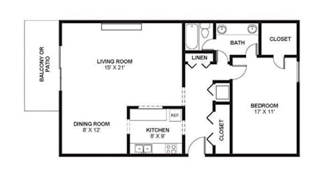 1 bed, 1 bath, 1,005 sqft, $1,135