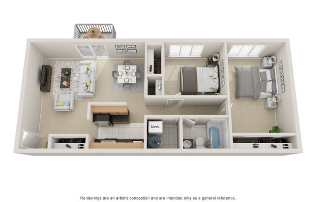 2 beds, 1 bath, 975 sqft, $1,475, Unit 512