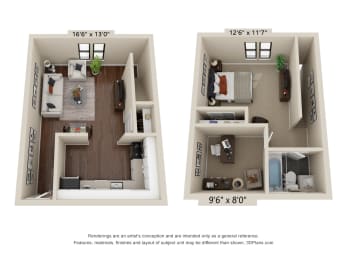 1 bed, 1 bath, 872 sqft, $1,800