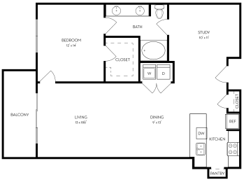 1 bed, 1 bath, 1,055 sqft, $2,010