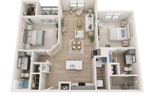 2 beds, 2 baths, 1,050 sqft, $1,478