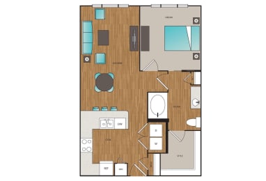 1 bed, 1 bath, 746 sqft, $2,407