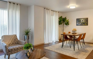 Inviting Living and Dining Room at Forest Hills in Eugene, Oregon