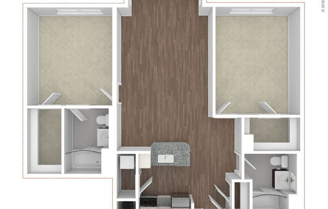 2 beds, 2 baths, 1,020 sqft, $2,970
