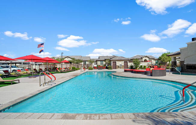 the pool at the crossings at city center apartments