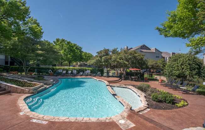 take a dip in the resort style pool at villas at houston levee west apartments