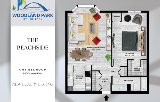 1 bed, 1 bath, 840 sqft, $1,895, Unit 626-111