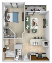 1 bed, 1 bath, 617 sqft, $1,497