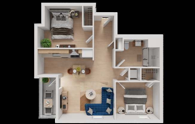 2 beds, 1 bath, 790 sqft, $3,020, Unit 202 (Affordable)