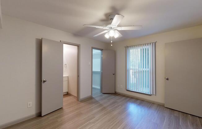 a room with a wooden floor