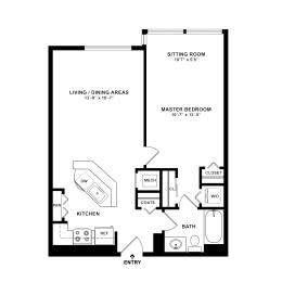 1 bed, 1 bath, 786 sqft, $2,177