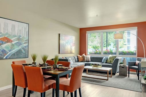 dining area with view to living room