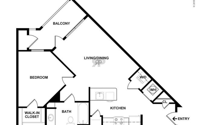 1 bed, 1 bath, 696 sqft, $1,410