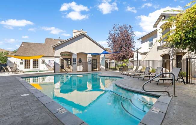 the swimming pool at our apartments