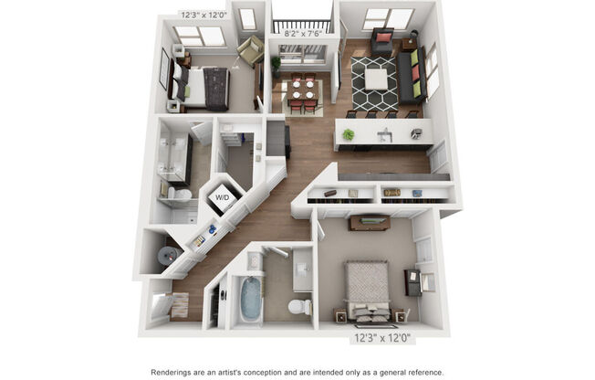 2 beds, 2 baths, 1,170 sqft, $2,616