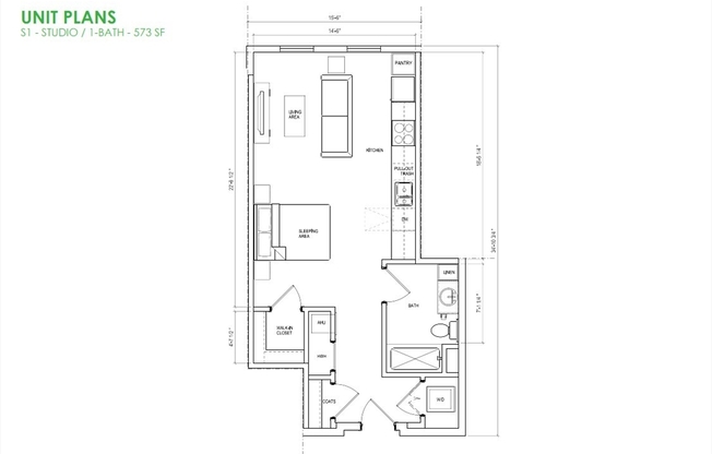 Studio, 1 bath, 573 sqft, $2,450, Unit 209