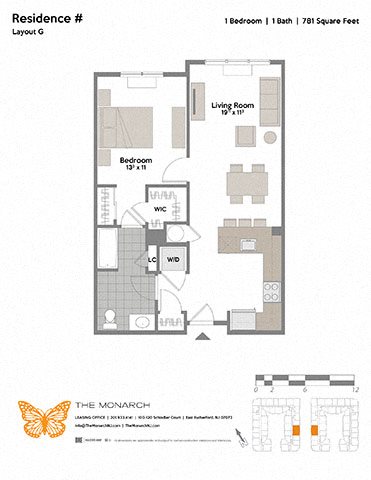 1 bed, 1 bath, 781 sqft, $2,545