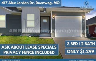 3 Bedroom Townhome In Duenweg Missouri!