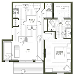 1 bed, 1 bath, 730 sqft, $2,007