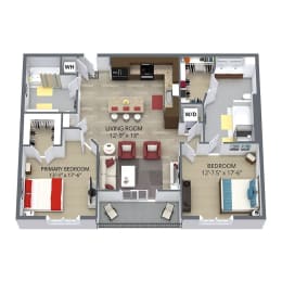 2 beds, 2 baths, 1,078 sqft, $2,286