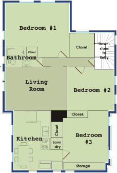 3 beds, 1 bath, $3,600, Unit 02