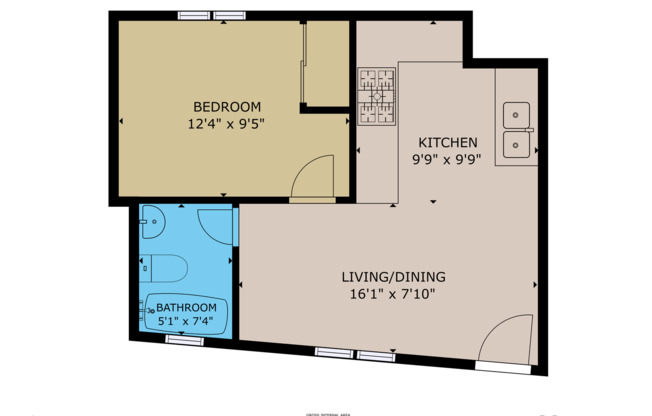 1 bed, 1 bath, 450 sqft, $2,150