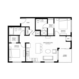 2 beds, 2 baths, 1,008 sqft, $2,197