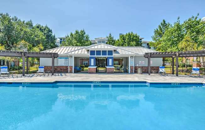 Sparkling Pool with Clubhouse view- The Atlantic Station