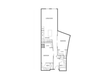 2 beds, 2 baths, 987 sqft, $2,060