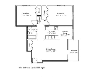 2 beds, 1 bath, 855 sqft, $1,475