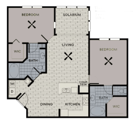 2 beds, 2 baths, 1,179 sqft, $1,764