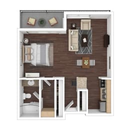 Studio, 1 bath, 520 sqft, $3,185
