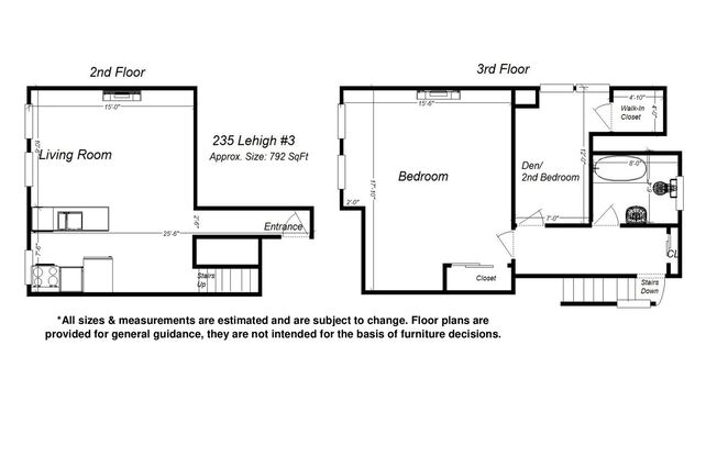 2 beds, 1 bath, 792 sqft, $1,799, Unit 235 Lehigh Ave. #3