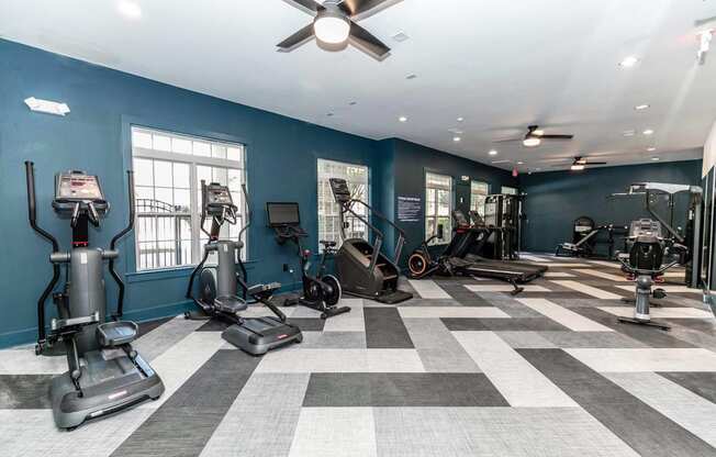 the gym in the owner s suite is equipped with cardio equipment and weights