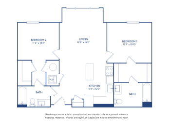 2 beds, 2 baths, 957 sqft, $4,747