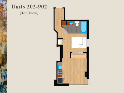 1 bed, 1 bath, $2,600, Unit 202