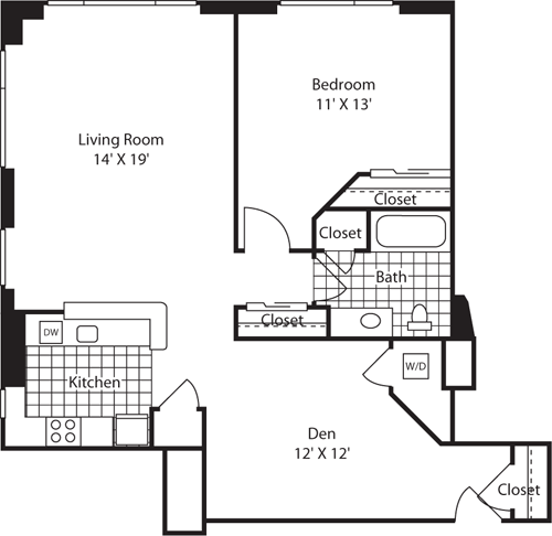 1 bed, 1 bath, 1,036 sqft, $2,464