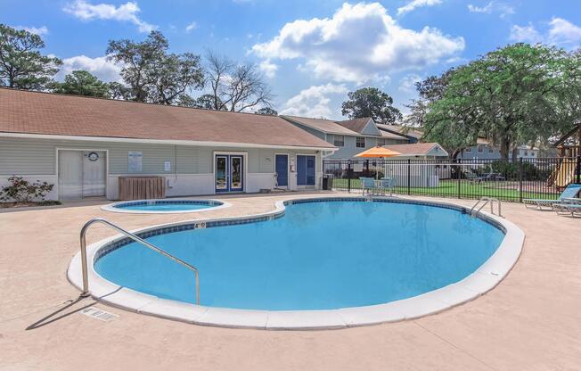 a small house in a pool of water