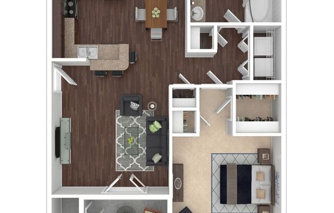 1 bed, 1 bath, 709 sqft, $1,054
