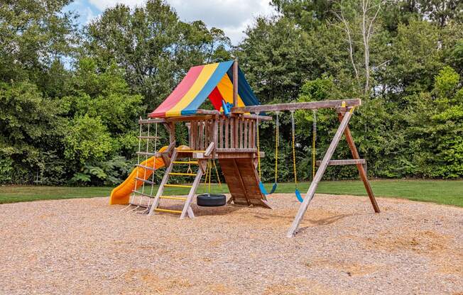 Playground with swings and slide