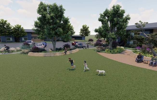 Rendering of community lawn area