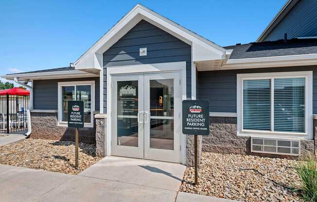 A house with a sign that says 