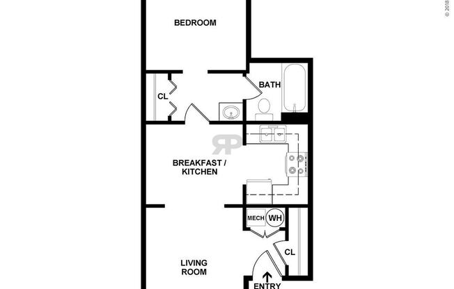 1 bed, 1 bath, 540 sqft, $1,030