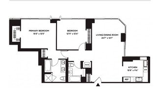 2 beds, 2 baths, 1,249 sqft, $9,000, Unit 8K