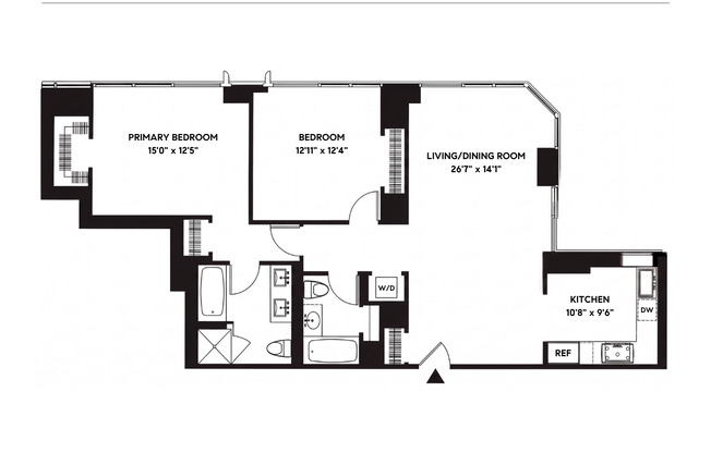 2 beds, 2 baths, 1,249 sqft, $9,000, Unit 8K