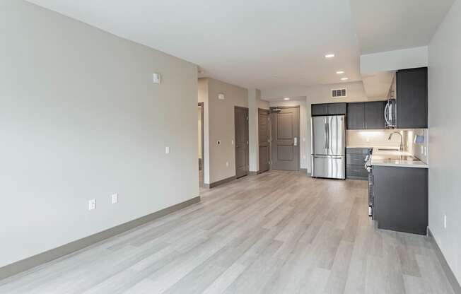 Living room and kitchen at Bayswater Apartments, Burlingame
