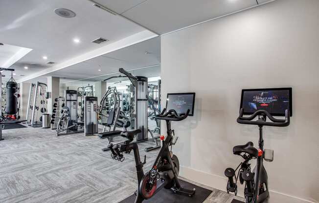Cardio Equipment in Fitness Center at The Monterey by Windsor, Dallas, TX