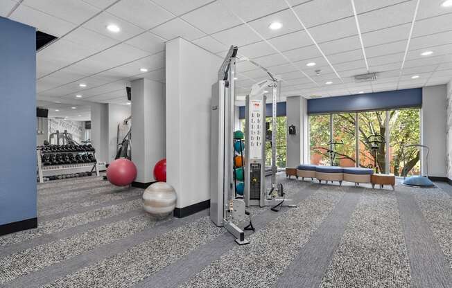 a rendering of a fitness room in the new building