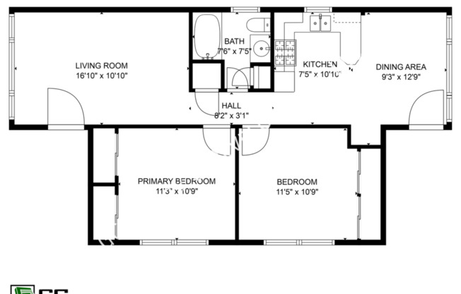 2 beds, 1 bath, 800 sqft, $1,450